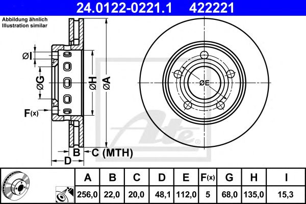 Disc frana VW PASSAT 1,8-4,0 4MOTION 96-05 256 X 22