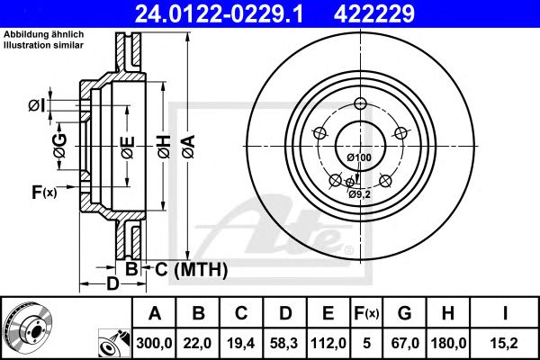 Disc frana MERCEDES-BENZ W221/R230 05-13 300 X 22