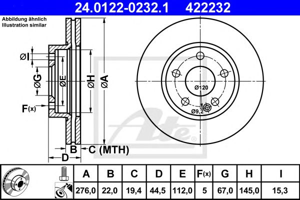 Disc frana MERCEDES-BENZ W169 A-CLASSE