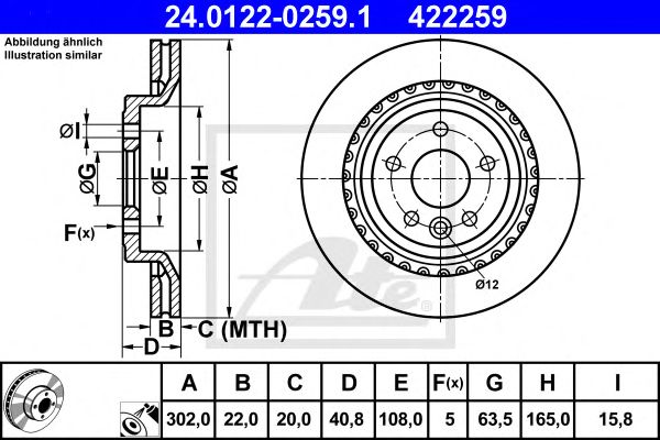 Disc frana VOLVO S60/S80/V60/V70/XC70 06- 302 X 22