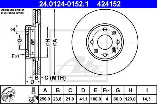 Disc frana OPEL ASTRA 1,2-1,8 16V 98-09 256 X 23,8