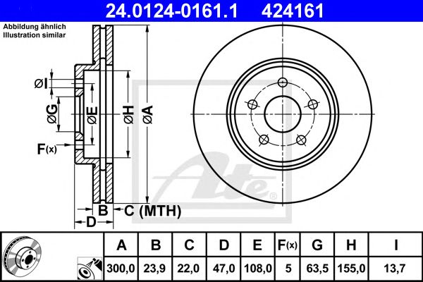 Disc frana FORD MONDEO 00-07 300 X 23,9