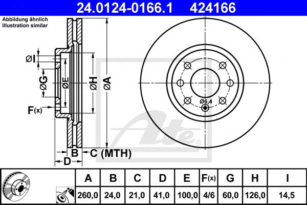 Disc frana OPEL COMBO/CORSA/TIGRA 1,3-1,7 D 00- 260 X 24