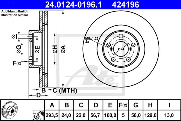 Disc frana SUBARU OUTBACK/IMPREZA/FORESTER 03-/08- 293,5 X 24