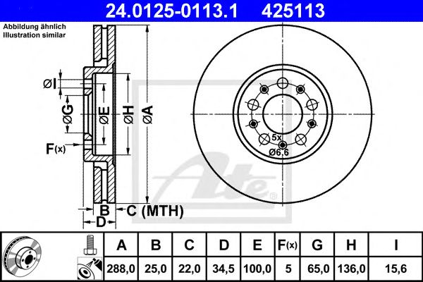 Disc frana VW BORA/GOLF/POLO 97- 288 X 25