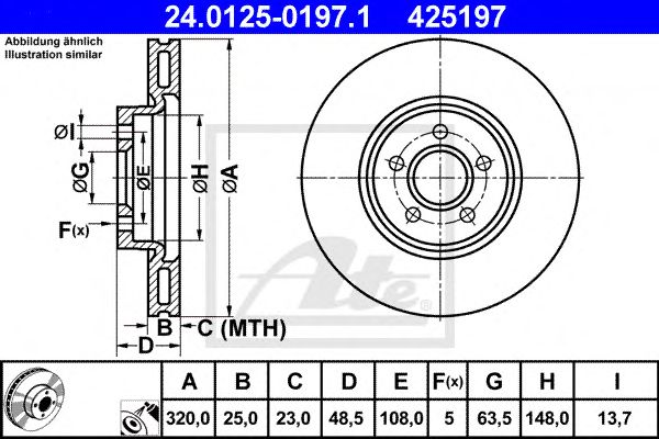 Disc frana VOLVO C70/S40/V40/V50 04- 320 X 25