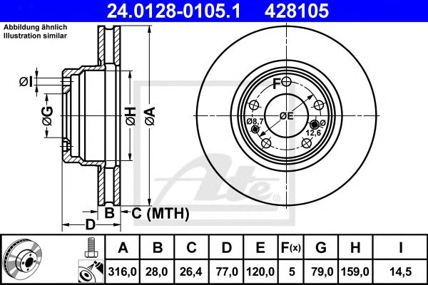 Disc frana BMW 7 2,5-3,5 94-01 316 X 28