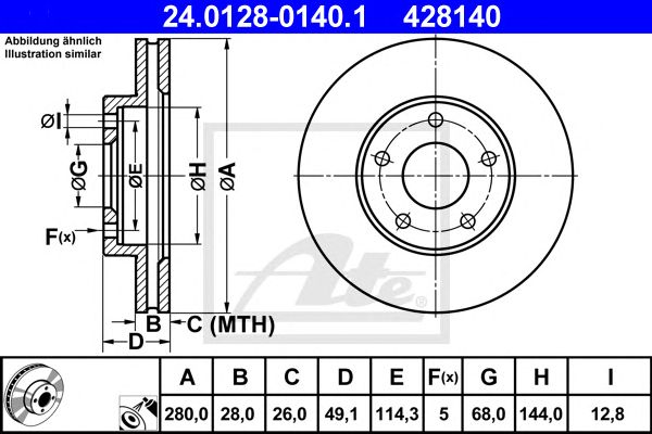 Disc frana NISSAN ALMERA/PRIMERA/X-TRAIL 1,6-2,5 00- 280 X 28