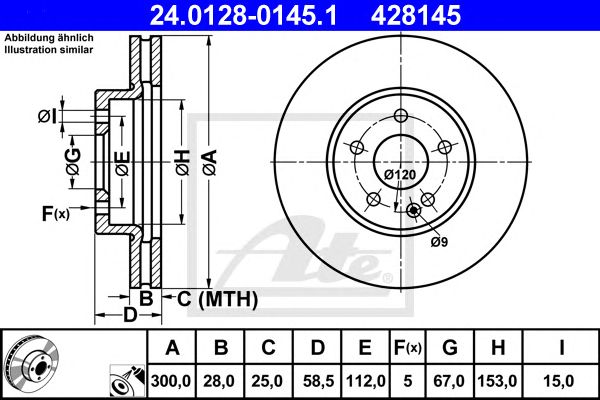 Disc frana MERCEDES-BENZ VITO 03- 300 X 28