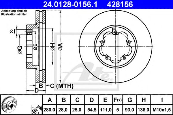 Disc frana FORD TRANSIT 2,2 TDCI 06-14 280 X 28