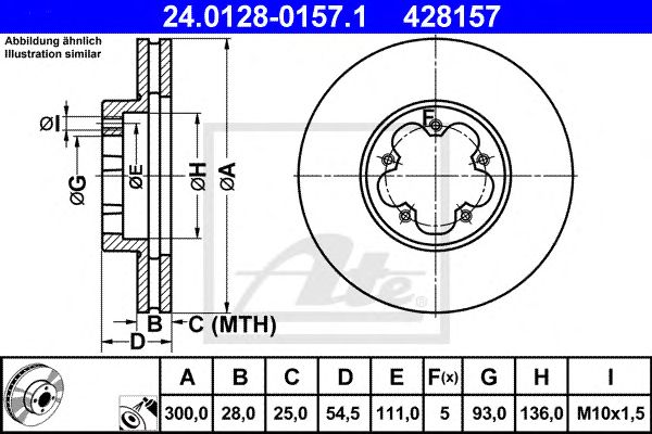 Disc frana FORD TRANSIT 2,2-3,2 TDCI 06-14 300 X 28