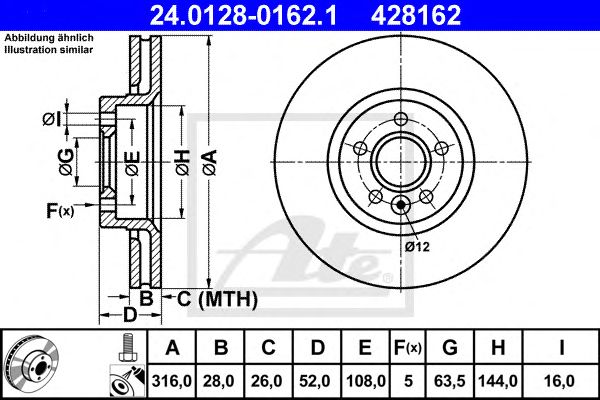 Disc frana VOLVO S60/S80/V60/V70/XC70 06- 316 X 28