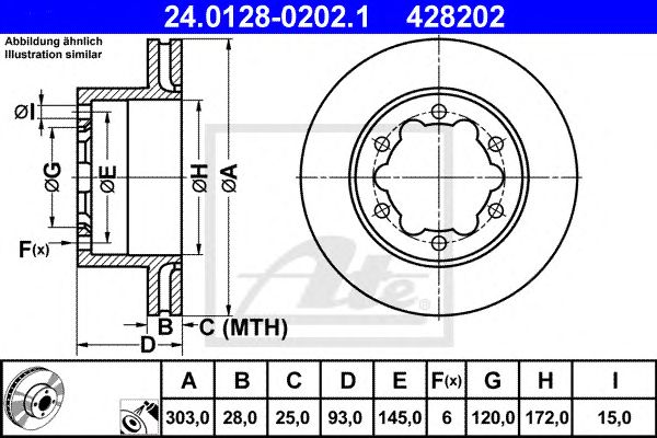 Disc frana MERCEDES-BENZ SPRINTER 06- 303 X 28