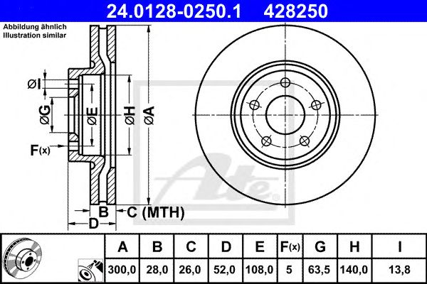 Disc frana FORD MONDEO 1,6-2,5 07-15 300 X 28