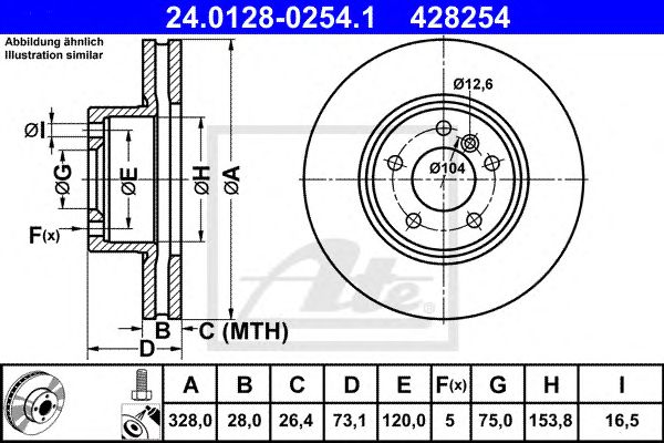 Disc frana BMW X3/X4 1,6-3,0 11- 328 X 28