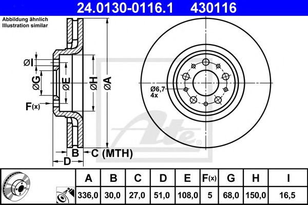 Disc frana VOLVO XC90 2,5-4,4 02-14 336 X 30