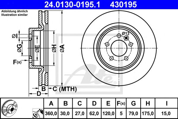 Disc frana LAND ROVER RANGE ROVER 05- 360 X 30