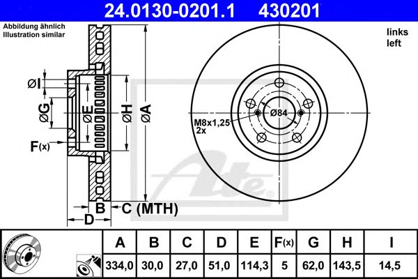 Disc frana TOYOTA LEXUS GS 2,0-4,6 05- 334 X 30