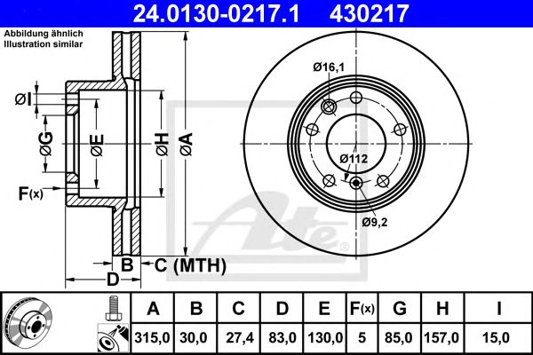 Disc frana MERCEDES-BENZ W461/W463 89- 315 X 30