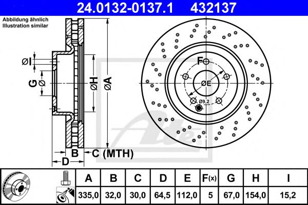 Disc frana MERCEDES-BENZ W221/C216 05-13 335 X 32