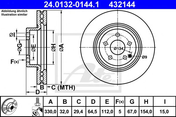 Disc frana MERCEDES-BENZ C219/W211/S211/X204 02-15 330 X 32