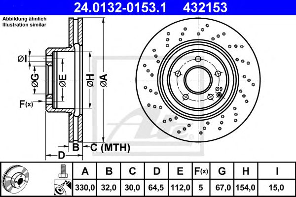 Disc frana MERCEDES-BENZ W211/R230 02-12 330 X 32