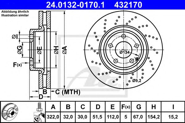 Disc frana MERCEDES-BENZ CLS C218/X218 11- 322 X 32