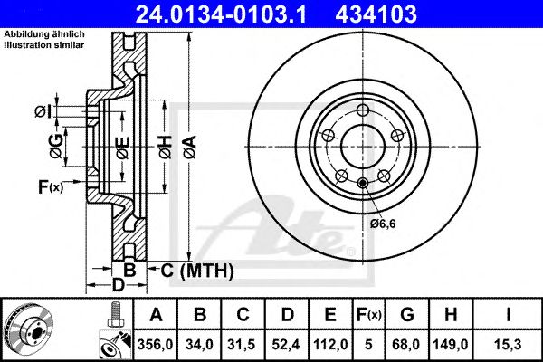 Disc frana AUDI A6/A7/A8 1,8-4,0 10- 356 X 34