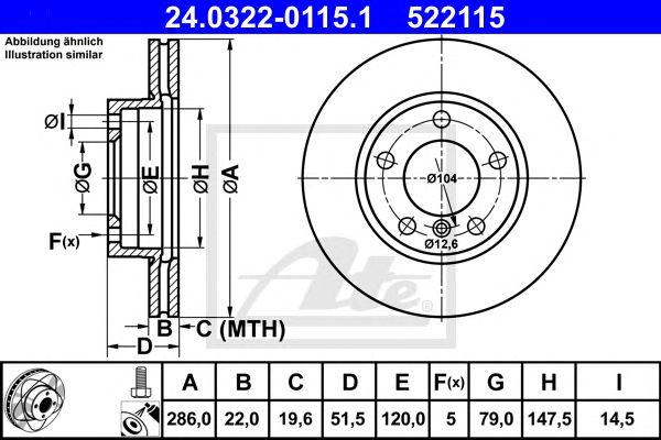 Disc frana BMW 3/Z3/Z4 90-05 POWER DISC 286 X 22