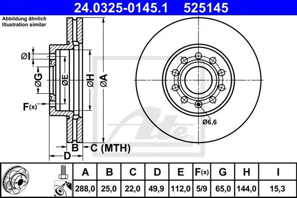 Disc frana VW CADDY/GOLF/JETTA/SCIROCCO/TOURAN 03- POWER DISC 288 X 25