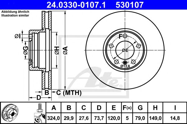 Disc frana BMW E39 96-04 POWER DISC 324 X 29,9