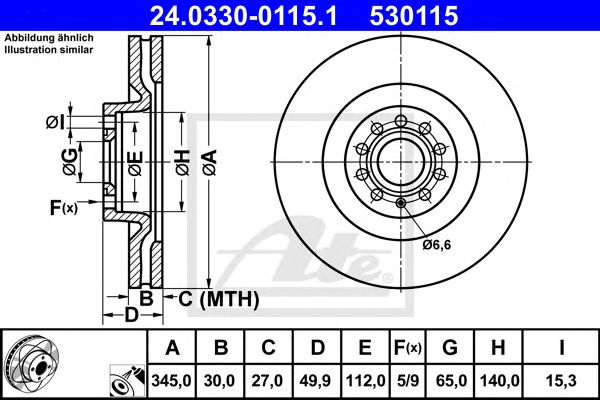 Disc frana VW EOS/GOLF/PASSAT 05- POWER DISC 345 X 30