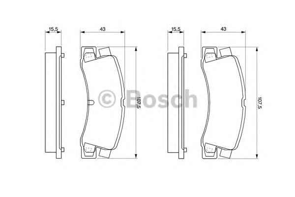 set placute frana,frana disc TOYOTA COROLLA 1,4-2,0 D 85-00 107,6 X 42,5 X 15,5 AKEBONO