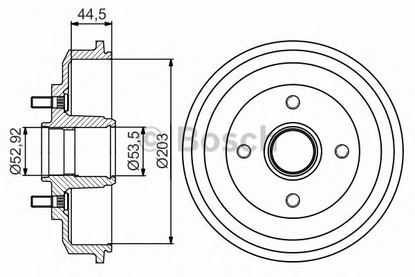 Tambur frana FORD FIESTA/FUSION 01- 203MM