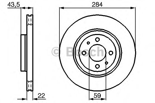 Disc frana FIAT BRAVO/DOBLO/STILO/MAREA 98- 284x22