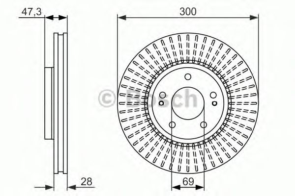 Disc frana HYUNDAI SONATA/TUCSON/IX35/I40 04- 300X28