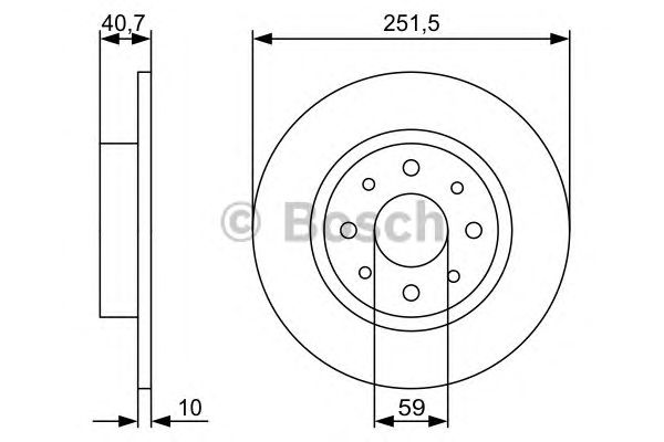 Disc frana ALFA MITO 0,9-1,6 JTDM 08- 251X10