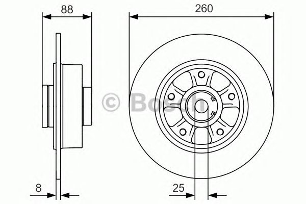 Disc frana RENAULT MEGANE 08- ABS 260X8