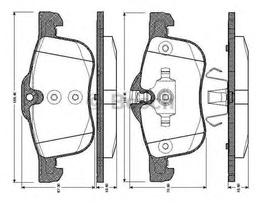 set placute frana,frana disc