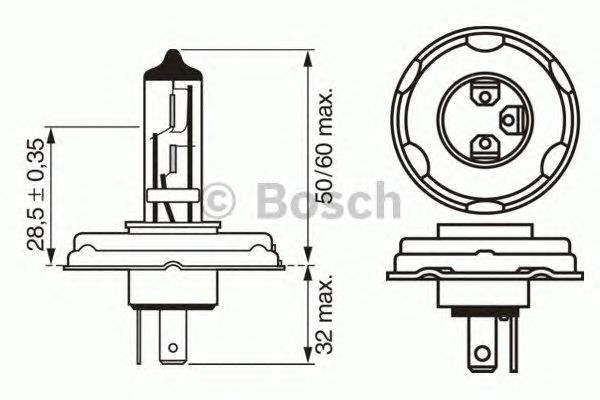 Bec R2H 12V/45/40W HALOGEN PURE LIGHT P45T 