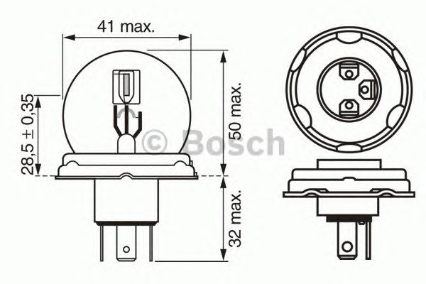 Bec R2W 12V 45/40W P45T-41 PURE LIGHT 1 buc