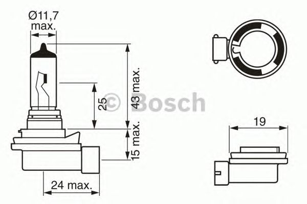 Bec, proiector ceata H8 12V/35W PGJ19-1