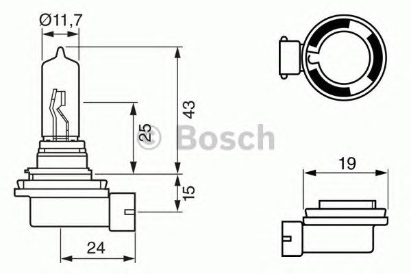 Bec far faza lunga H9 12V/65W PGJ19-5 PURE LIGHT