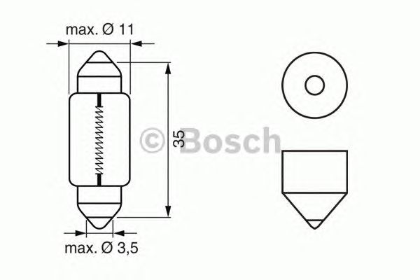 Bec, iluminare numar circulatie 12V/10W PURE LIGHT SV8,5-8