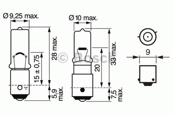 Bec, lampa frana H6W 12V/6W BAX9S PURE LIGHT