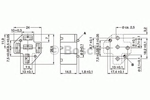 Soclu plastic pentru releu mic BOSCH