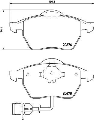 set placute frana,frana disc AUDI 100/A6 90-97 156,4 X 74 X 19,6