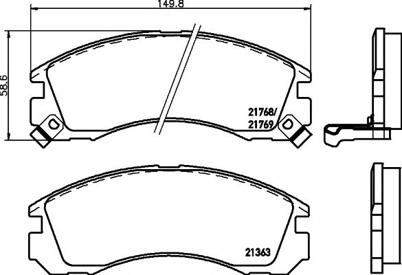 set placute frana,frana disc MITSUBISHI GALANT 97-00 2,0-2,5