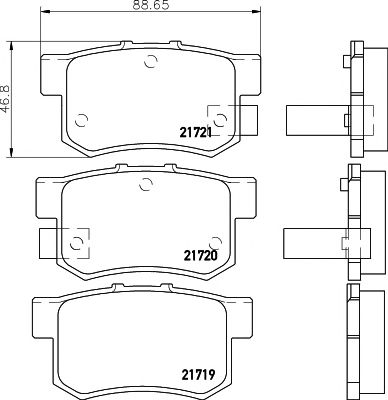 set placute frana,frana disc HONDA ACCORD -98-/PRELUDE 96-/LEGEND/CIVIC 97-/SUZUKI/ROVER 600