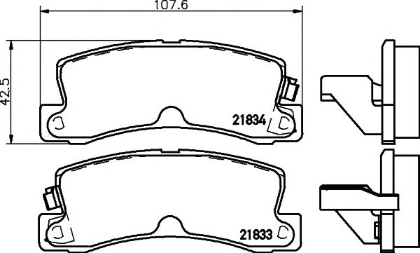 set placute frana,frana disc TOYOTA AVENSIS 97-01/COROLLA E11 -01/CAMRY 01-